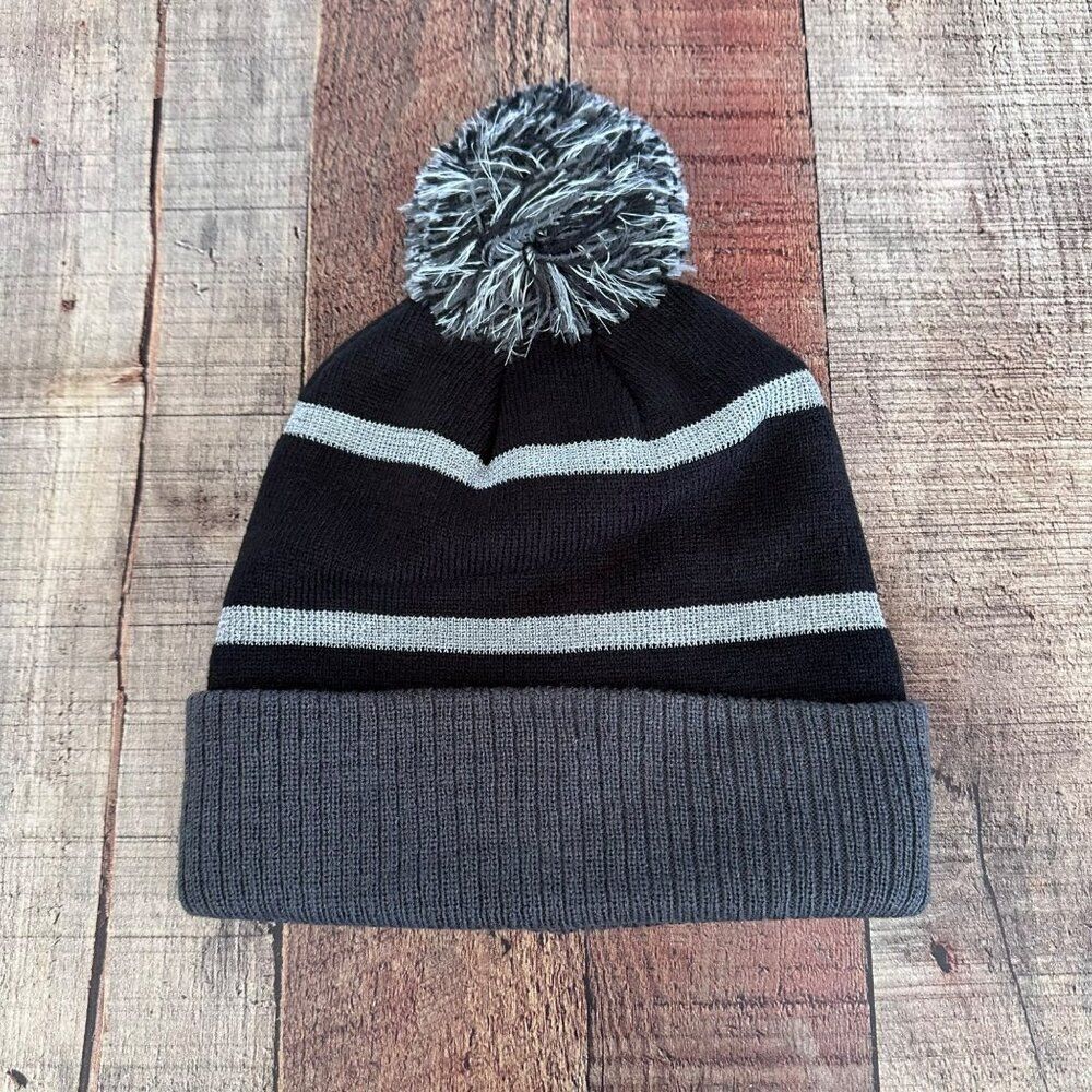 Holloway black and gray pom pom snow ski hat
